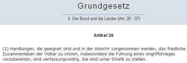 GG Artikel 26 Absatz 1 - Bildquelle:
                              Screenshot-Ausschnitt www.dejure.org